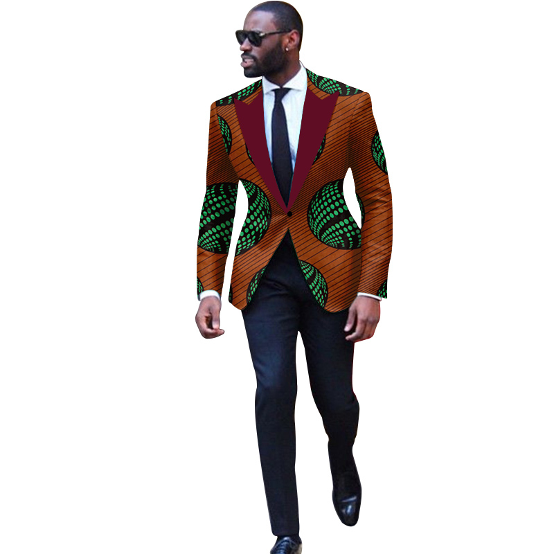 Fashion Men African Style Print Men Suit Jackets for Festive Blazers Customized Men’s Clothes Wyn878 Featured Image
