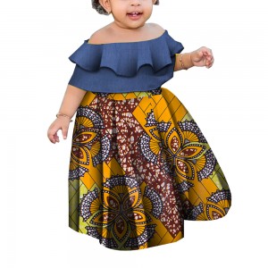 Summer Girl African Clothing Ankara Africa Clothes Kids Off Shoulder WYT433