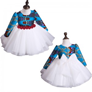Africa Children Clothing Dashiki Cute Girls Dresses Bazin Riche with WYT115
