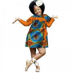 Lovely Girls Cotton African Clothes Dashiki Ankara Print Dresses for WYT206