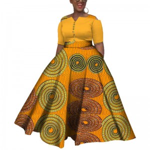 2021 Dashiki African Dresses For Women Colorful Daily Wedding Ankle-Length Dress WY3853