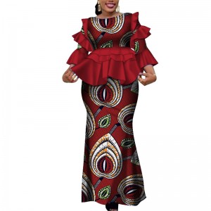 Africa Plus Size Two Piece Set long dress For Women Fashion Dashiki Lady Clothing WY4142