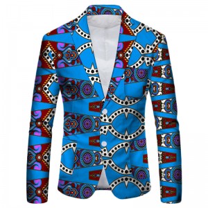 Fancy Blazer New Men Blazer for Bazin Traditional Print Men Tops Cotton WYN478