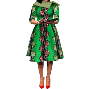 Ankara Wax Print African Party Dresses for Women Party Dress with WY5232
