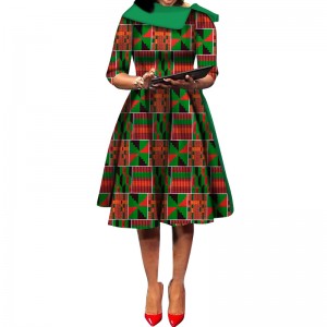 Ankara Wax Print African Party Dresses for Women Party Dress with WY5232