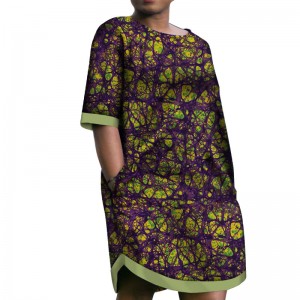 African Print Clothing Lowest Price African Short Dresses for Women Casual Plus size Top WY5541