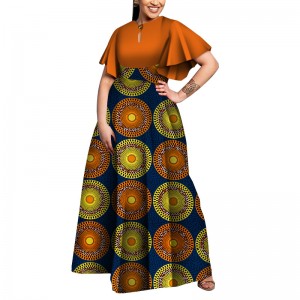 African Dresses for Bazin Riche Graceful Lady Print Wax Clothing WY5564