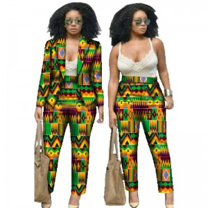 Women Spring Dashiki Pant and Crop Top Autumn African Print 2 Piece Set African Clothing for Lady WY019