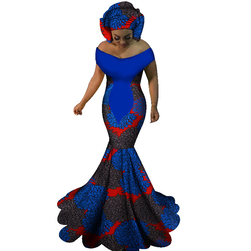 Cheapest Price African Wear Dress - African Dresses Women Sexy Slash Neck Party Long Dresses for WY1860 – AFRICLIFE