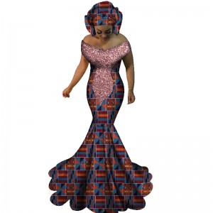 African Dresses Women Sexy Slash Neck Party Long Dresses for WY1860