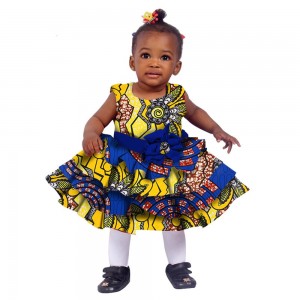 African kids dashiki Traditional Cotton Dresses for Matching Africa Print Skirt WYT76