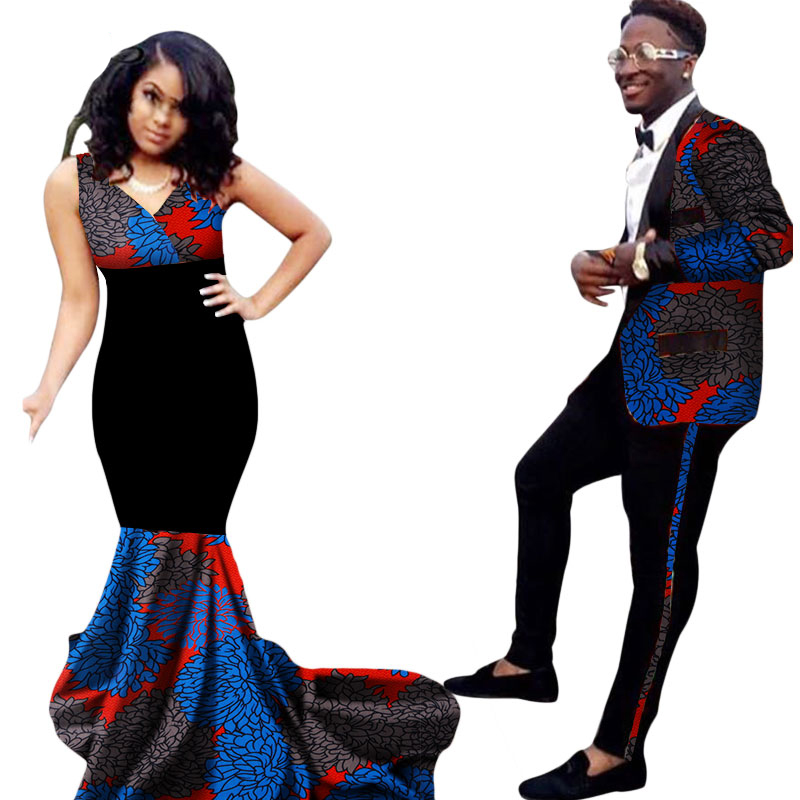 Women Ankara Style Batik Prints and Men’s Suits Couples Clothing for WYQ54 Featured Image