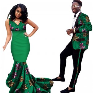 Women Ankara Style Batik Prints and Men’s Suits Couples Clothing for WYQ54