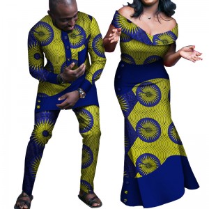African Couples Clothing for Couples Customized Wax Cotton African Couple Clothes WYQ237