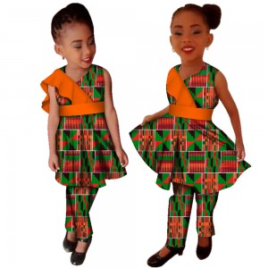 Vestidos Dashiki African bazin riche Wax Print Splice African Clothing Dresses with WYT124