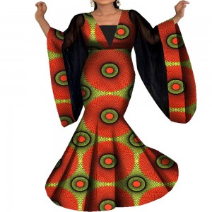 African Dresses for Women Bazin Riche Dashiki Ankara Dress African Print Dresses with WY8231