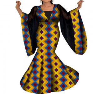 African Dresses for Women Bazin Riche Dashiki Ankara Dress African Print Dresses with WY8231