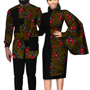 African Dashiki Couples attire outfits for Women dresses and men’s Shirt and Pants Sets WYQ312