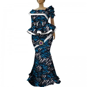 African Ankara Print Skirt Set Unique Handmade Mermaid Skirt and Top Set for WY5236
