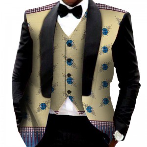 Mens Printed Blazer Jacket + Vest African Clothes for Fashion Slim Suits WYN176