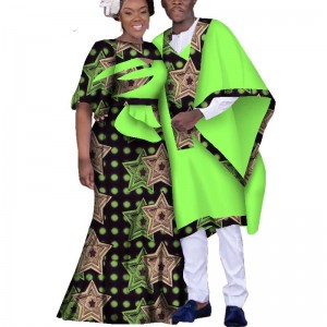 Dashiki African Couple Clothing for Men Robe and Women Party Dress  WYQ151