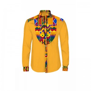 African Men Clothes Dashiki Matching Shirt for Men Long Sleeve Shirt WYN257