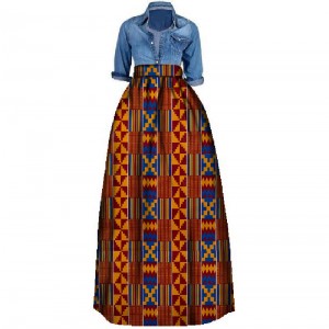 African Print Summer Skirt for women Plus Size Dashiki Ball Gown Casual Skirts WY106