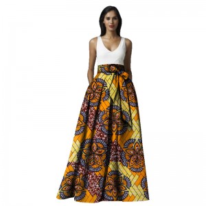 Women Dashiki Plus Size African Half Skirts for Long Maxi Ball Gown Skirts WYD15