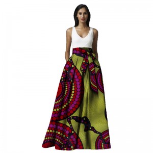 Women Dashiki Plus Size African Half Skirts for Long Maxi Ball Gown Skirts WYD15