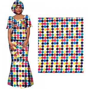 Ankara African Polyester Wax Prints Fabric for Colorful Circular Pattern DIY Party Dress FP6259