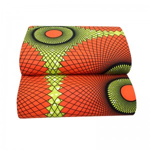 Ankara African Wax Print Fabric Orange Circel Africa Cotton Fabrics with 24FS1367