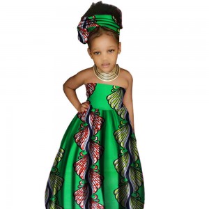 African Dashiki Kids Clothing for Traditional 100% wax Cotton Print Clothing Children Dresses WYT62