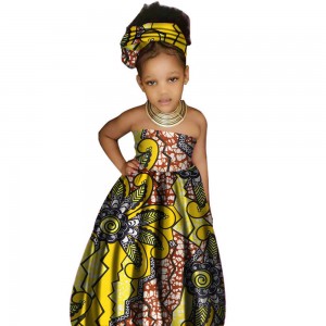 African Dashiki Kids Clothing for Traditional 100% wax Cotton Print Clothing Children Dresses WYT62