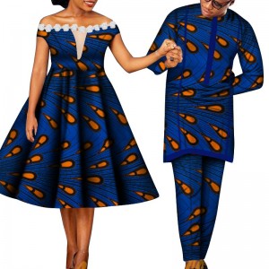 Sweet Lover Couples Clothes for Long Sleeve Women Dress & Men sets WYQ558