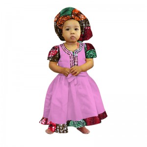 Baby Girls Tutu Dresses with Headwrap 100% Cotton African Print Dresses  WYT229