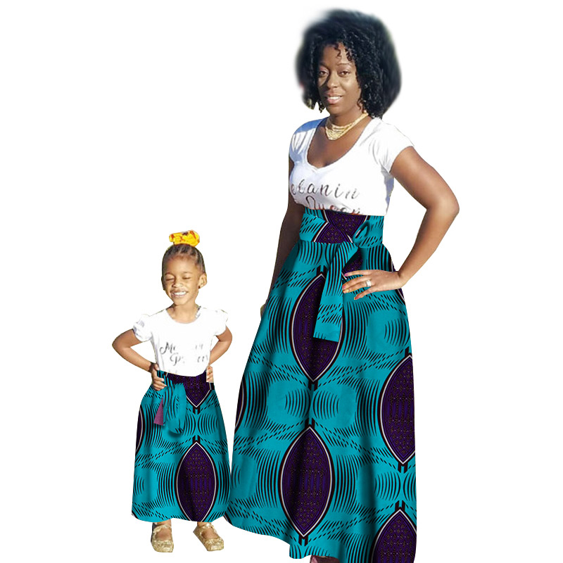 african Clothing for Matching Dashiki Clothes Mother and Girl Baby’s Skirt 2 pieces WYQ44 Featured Image