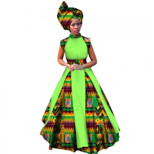 Women’s Long African dress Sleeveless women’s evening dress African scarf dress WY1173