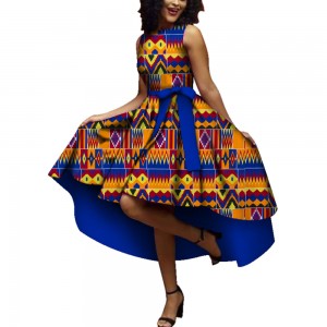 African Women Dresses for Dashiki Ankara Floral Print Cotton Sexy Dress for Lady Party Wear WY4361