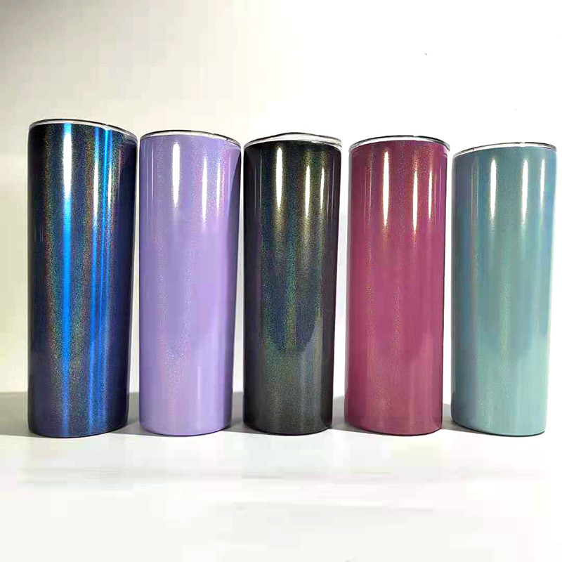 20oz total straight glitter skinny tumbler double wall vacuum insulated s ( (4)