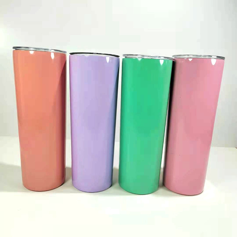 20oz total straight colorful normal paint skinny tumbler double wall vacuum ins ( (5)