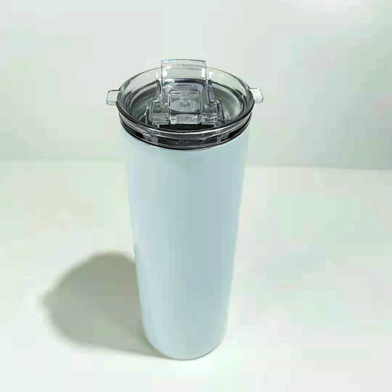 20oz 30oz stainless steel double wall vacuum insulated total straight skinny tumbler with screw flip  ( (3)