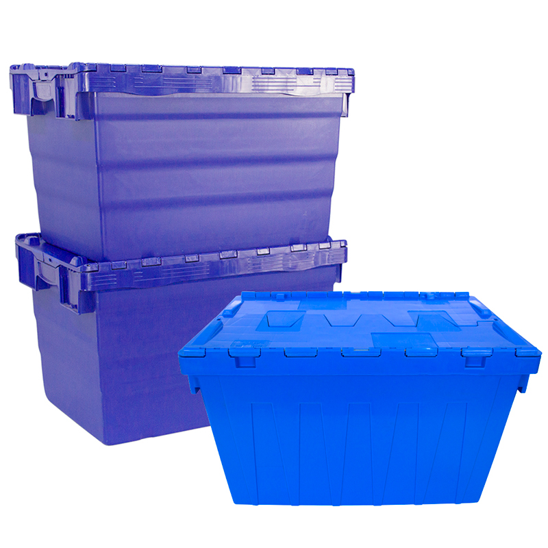 Cajas de plástico apilables con contenedor con tapa adjunta