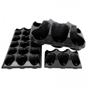Black Round Carry Tray Plant Shuttle Tray