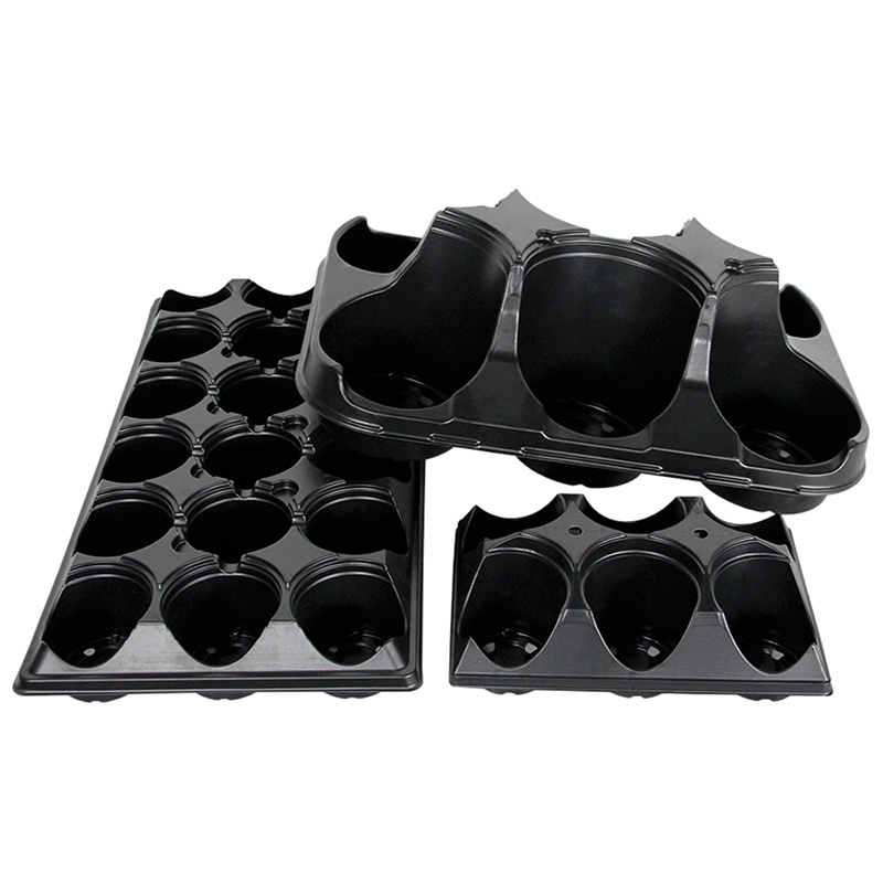 Black Round Carry Plant Shuttle Tray