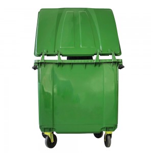 660L 야외 플라스틱 쓰레기통 폐기물 용기