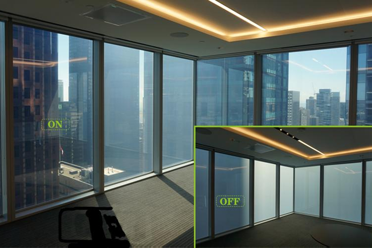 Intelligent electronic control atomizing glass office partition dimming glass