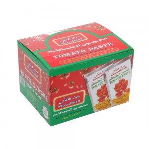 Tomato paste or sauce in standing sachets (doypack)