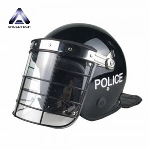 Kask policyjny z wypukłą siatką metalową i pełną twarzą ABS + PC przeciw zamieszkom ATPRH-R01