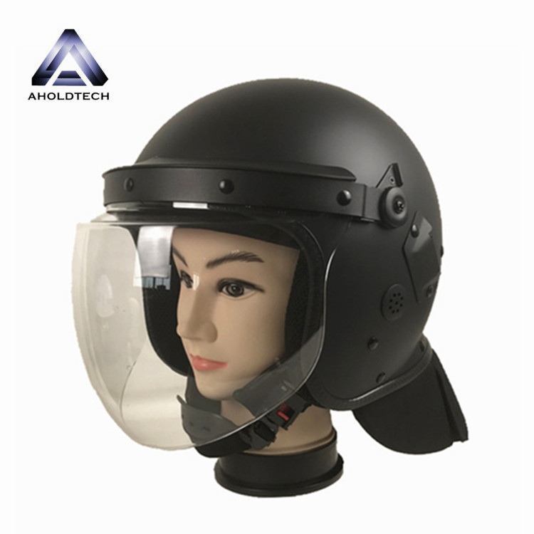 Chinese Professional Neck Protection Police Riot Helmet - Convex Visor Police Full Face ABS+PC Anti Riot Helmet ATPRH-R04 – Ahodtechph