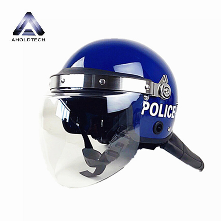 Wholesale Security Riot Control Helmet - European style Convex Visor Police Army Full Face ABS+PC Anti Riot Helmet ATPRH-E02 – Ahodtechph
